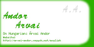 andor arvai business card