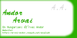 andor arvai business card